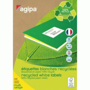 2400 étiquettes papier recyclé, format 63,5 x 33,9 mm (100 feuilles A4 / cdt) - 3270241026450
