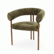 Bistromania Fauteuil d'intérieur COME - Tissu Vert - EX020 Bistromania Fauteuil d'intérieur COME - Tissu Vert - EX020