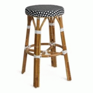 Bistromania Tabouret de bar ELYSEE - Rotin - Tressage Noir et Blanc - TE035 Bistromania Tabouret de bar ELYSEE - Rotin - Tressage Noir et Blanc - TE035