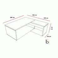 Bureau de direction avec retour TAK - Mobel Linea - 220, Chêne grisé_1