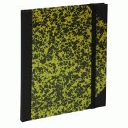 Cahier Marbré 17x22 192p./96 feuilles 90 g/m² brochées, élastique de fermeture, coloris kaki, ligné - 3370440272037