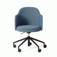 Chaise pivotante "FLOS" - Avec accoudoirs, 5 branches roulettes