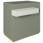 Comptoir 90x60x93,8cm/reposac 70x20xH12cm vert sauge - 2tir.2tabl. - vert sauge