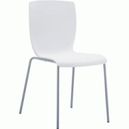 Décoshop26 - Chaise de cuisine ou véranda empilable pour intérieur ou extérieur assise en plastique blanc cadre en aluminium 10_0000973 - blanc 30 Décoshop26 - Chaise de cuisine ou véranda empilable pour intérieur ou extérieur assise en plastique blanc cadre en aluminium 10_0000973 - blanc 30