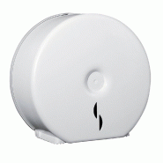 Distributeur de papier toilette maxi jumbo - Fenêtre de niveau - Dimensions 36x37,5x13,5 cm - Serrure à clé - ABS blanc