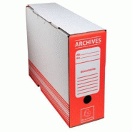 Exacompta Lot de 50 Boîte à archives en carton, format 25x34, dos de 100, coloris rouge - 3141870926100