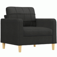 Fauteuil Noir 60 cm Tissu Modèle Delvionne - Matériau naturel 359079_0