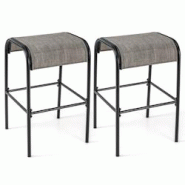 Helloshop26 - Ensemble de 2 tabourets de bar tabourets bistrot en métal haut de 76 cm siège en tissu incurvé cadre en métal robuste 20_0008464 - 3 Helloshop26 - Ensemble de 2 tabourets de bar tabourets bistrot en métal haut de 76 cm siège en tissu incurvé cadre en métal robuste 20_0008464 - 3