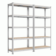 Helloshop26 - Étagère charge lourde métallique 180 x 90 x 40 cm 5 niveaux charge totale 875 kg (175 kg/niveau) étagère de rangement 12_0005580 -