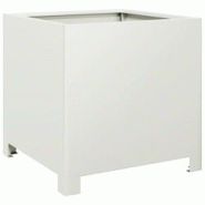 Helloshop26 - Jardinière bac lit surélevé plantes fleurs terrasse jardin 40 x 40 x 40 cm acier blanc 02_0037539 - 3000214258805