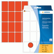 HERMA 512 étiquettes rouges multi-usage, format 25 x 40 mm (32 feuilles 11x17 / cdt) - 2452