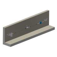 Ligne de vie en façade à chariot: dispositif d'ancrage horizontal