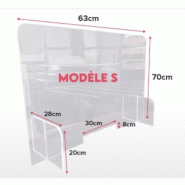 Paroi de protection en plexiglass. - Larg. 63 cm x Haut. 70 cm