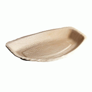 Plateau ovale Feuille de palmier couleur naturelle 34x23x2,5cm - par 100