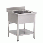 Plonge inox avec étagère basse 1 bac 700 x 700 x 850mm - PGN199