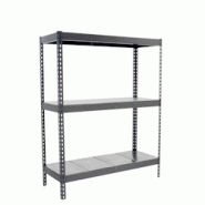 PROREGAL Étagère pour charges lourdes METAL BEAST THREE | HxLxP 150x150x60cm | 3 niveaux | Charge du compartiment 600kg | Gris - gris métal PR_RS15 PROREGAL Étagère pour charges lourdes METAL BEAST THREE | HxLxP 150x150x60cm | 3 niveaux | Charge du compartiment 600kg | Gris - gris métal PR_RS15