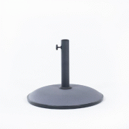 RATTATAN Base pour parasol de 15 kg en ciment gris avec tube en acier et vis de serrage, stable et compatible avec des mâts de 38/34/30 mm – TORNAD