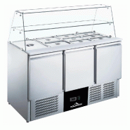 Saladette réfrigérée vitrée compacte 3 portes PREMIUM - GOLDINOX - gris 3701770822577