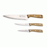 San Ignacio - Set de 3 couteaux de cuisine en acier inoxydable - beige inox Q4836
