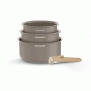 Set de 3 casseroles 16-18-20 cm poignée amovible Taupe AM1122 usage non-intensif Arthur Martin - marron 3508510999359 Set de 3 casseroles 16-18-20 cm poignée amovible Taupe AM1122 usage non-intensif Arthur Martin - marron 3508510999359