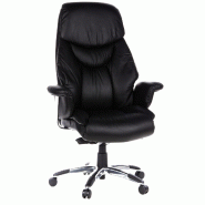 Siège de bureau / Siège de direction PRADO, cuir noir hjh OFFICE - noir cuir 608200