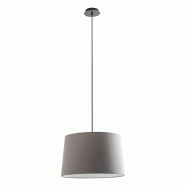 Suspension Vivien Black, Abat-Jour Conique Gris, Raccordement E27, Puissance 75W, Ip20, Diamètre 48Cm - Rossini Illuminazione - gris 8015421682911