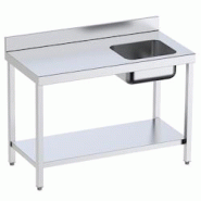 Table de chef 1 évier à droite 1 étagère - 1200x700x850 mm - 1M2107ED Eurast - inox 1M2107ED Table de chef 1 évier à droite 1 étagère - 1200x700x850 mm - 1M2107ED Eurast - inox 1M2107ED
