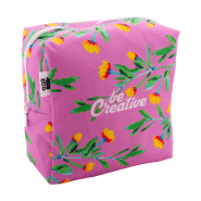 Trousse de maquillage personnalisée - forme carrée en polyester RPET 600D - impression sublimation Trousse de maquillage personnalisée - forme carrée en polyester RPET 600D - impression sublimation
