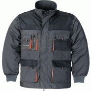 Veste pour hommes taille 54 gris foncé/noir/orange 65 % PES / 35 % coton TERRATREND Veste pour hommes taille 54 gris foncé/noir/orange 65 % PES / 35 % coton TERRATREND
