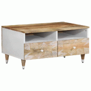 VidaXL Table basse 80x54x40 cm bois de manguier massif Modèle Sirius Prime Plus - 4018677