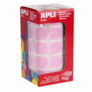 Apli 1770 gommettes rondes, diam. 20 mm, en rouleau, coloris rose - 8410782114895