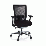 Chaise de bureau NOVA PRO ALU tissu noir hjh OFFICE - noir polyester 657651