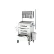 Chariot de soins à tiroirs télescopiques, pour un stockage sécurisé des médicaments, instruments médicaux et fournitures d'urgence- JETCART