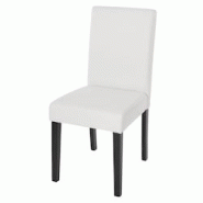 Décoshop26 - Chaise de salle à manger cuisine en synthétique blanc mat pieds en bois foncé design moderne 04_0002343 - blanc 3000270932695 Décoshop26 - Chaise de salle à manger cuisine en synthétique blanc mat pieds en bois foncé design moderne 04_0002343 - blanc 3000270932695