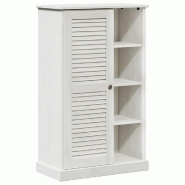 Helloshop26 - Armoire de salle de bain moderne avec 7 étagères 68 x 34 x 110 cm en bois massif blanc 02_0057914 - 3000240290039