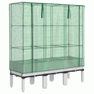 Helloshop26 - Jardinière bac lit surélevé plantes fleurs terrasse jardin surélevée avec housse aspect rotin 120 x 40 x 140 cm blanc 02_0038746 -