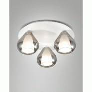 Lila - Plafonnier Rond D.40Cm Fabas Luce - Applique Avec 3 Ampoules Led E27 Max 40W - Fumé - gris 8019282553762
