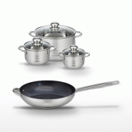 Lot Poêle céramique 32cm & 3 Faitouts Elo Profi Therm Platinum - gris inox 3176239989540