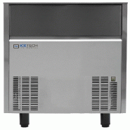 Machine à glaçons 60 kg 40 g grand cube. Stockage 30 kg. Carrosserie en acier inoxydable. Condensation à l'air ou à l'eau. ICETECH SS60L - 1698
