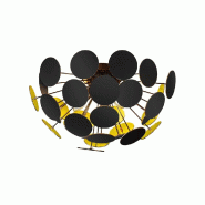 Plafonnier design 3xE14 noir mat Ø54cm - Trio - Discalgo - noir métal 4017807330984