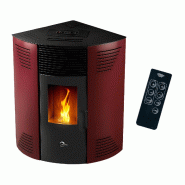 Poêle à granulés d’angle étanche Iseos 12,2 kW Bordeaux Sannover - rouge acier 3760401213528