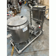 Skid de cuve en acier inoxydable d'occasion avec manchon et pompe vide