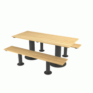 Table Moka 8 Places + 2 Bancs en Robinier et pieds fonte Table Moka 8 Places + 2 Bancs en Robinier et pieds fonte