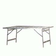 Table plateau ajouré en aluminium - 100x150x80cm - 5,5kg - usage intensif jusqu'à 110 kg - pliable