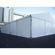 Tente de stockage fermée spacieux / structure fixe en aluminium / couverture unie / ancrage au sol avec platine / 25 x 15 x 4 m