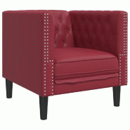 VidaXL Fauteuil Chesterfield rouge bordeaux similicuir Modèle Quervioris - 372656