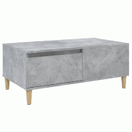 VidaXL Table basse Gris béton 90x50x36,5 cm Bois d'ingénierie Modèle Outdoor Nova Plus - 821112