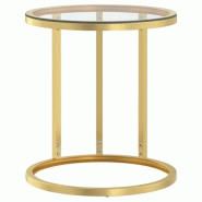 VidaXL Table d'appoint Doré et transparent 45 cm Verre trempé Modèle Orion Salon - 331661XL