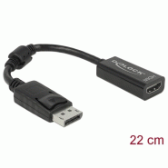 Adaptateur Delock Displayport mâle vers HDMI femelle 22,5 cm - noir 61849