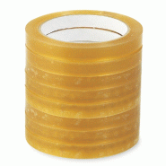 Adhésif transparent cristal cellulose 19mmx66m - par 8 rouleaux - résistant et découpe facile
